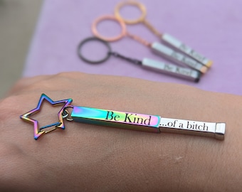 Benutzerdefinierte Geschenkidee be Art keychain lustiges personalisiertes Geschenk für Mitarbeiter versteckte Nachricht Andenken sarkastisch passendes Geschenk für den besten Freund