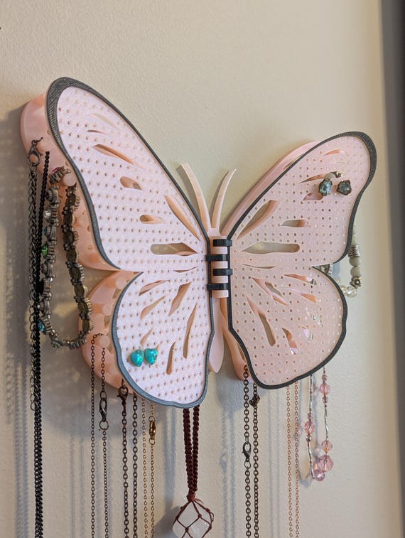 Butterfly jewelry hanger nature themed jewelry organizer customized gift idea for best friend  gift idea for wife keepsake jewelry box