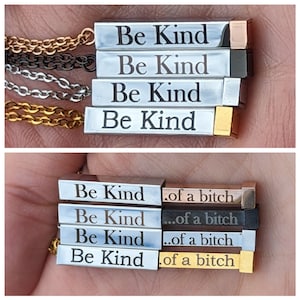 Be kind necklace sarcastic gift matching best friend gift funny mothers day bachelorette gift sister gift divorce celebration gift idea girl