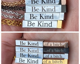 Be kind necklace sarcastic gift matching best friend gift funny mothers day bachelorette gift sister gift divorce celebration gift idea girl