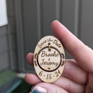 Customized wedding save the date magnet rustic wood wedding favor barn-style wedding keepsake customized to your wedding theme