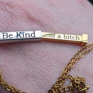 Secret message necklace sarcastic be kind jewelry matching best friend gift idea funny mother&#39;s day gift idea bridesmaid proposal gift idea