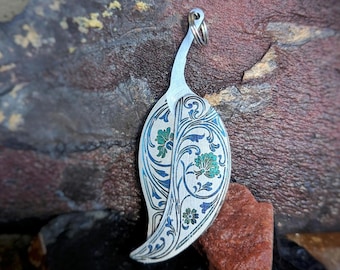 individuell gravierte Messer mit Schnörkelarbeit Design, personalisierte Messer Geschenkidee für Linkshänder kompakten Klappmesser Schlüsselanhänger