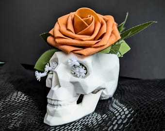 Schädel Übertopf 3D gedruckt Halloween Pflanzer Halloween Dekoration Low Poly Schädel Blumentopf Halloween Dekoration für Pflanzen Halloween Blumenpott