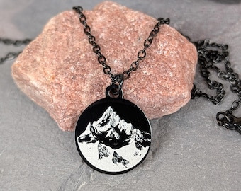 Berg Halskette individuell graviert Natur Halskette Geschenk für Mama zierliche Halskette Geschenk für Schwester Natur Schmuck Geschenk für Bestie