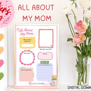 Todo sobre mi mamá, Recuerdo / Imprimible del Día de la Madre, Recursos para maestros y padres / Manualidades para niños, Actividades para niños. Mamá
