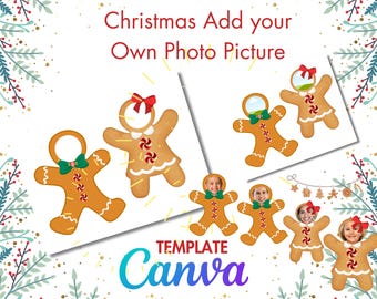 Weihnachtslebkuchen Fotovorlage: Canva Class Decor (Digitaler Download)
