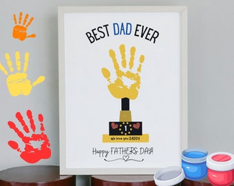 Best Dad, Father's Day Handprint Art, Father's Day Printable,  Activity Page for Kids, Father Day Gift, Father Day Craft Activity