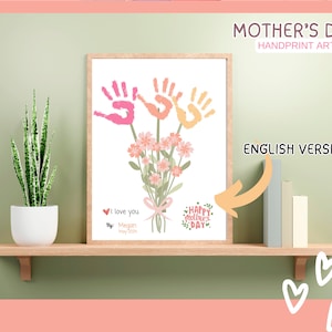 Mother's Day Flower Printable | Bouquet, Kids' Handprint Keepsake ...