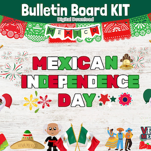Mexican Independence Day Bulletin Board, Banner, Printable Classroom Decor, Mexico Decorations, Homeschool, México Printable Banner, Kit PDF
