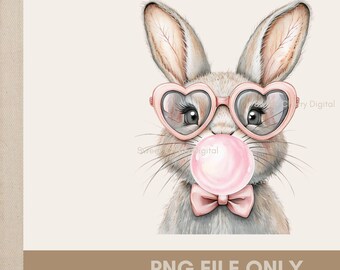 Whimsical Bunny PNG, Bunny Clipart, Spring Bunny Art, Cute Rabbit Image, Digital Download, Easter Bunny, Easter shirt