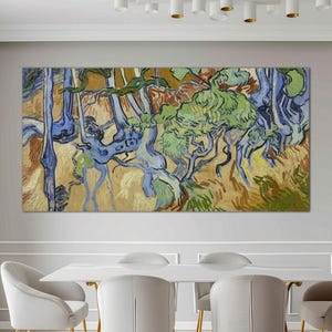 Van Gogh Tree roots canvas wall art Aesthetic room decor Vincent Van Gogh Famous art prints Floral art Large wall art Housewarming gift