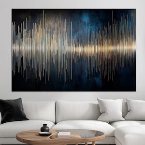 Music soundwave canvas wall art Modern apartment decor Sound wave art print Music gift Music art Minimalist large wall art Housewarming gift