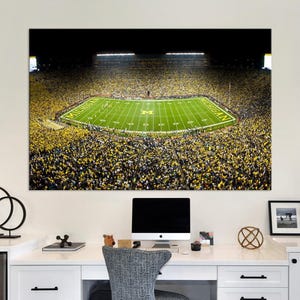 Michigan Football Stadium canvas wall art Michigan Wolverines football print Football gifts Sport lover large wall art Housewarming gift