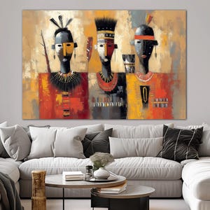 Ethnic African canvas wall art Modern African decor Contemporary art African art print African american art large wall art Housewarming gift