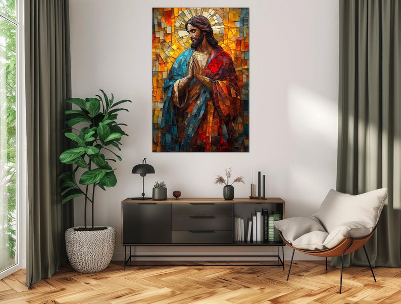 Jesus Christ Canvas Wall Art Christian Decor Catholic Colorful Print - Etsy