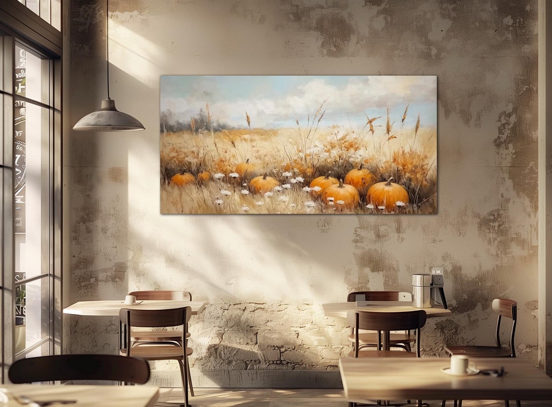 Harvest Pumpkins Canvas Wall Art Country Fall Decor Autumn Farmhouse ...