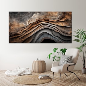 Texture wood canvas wall art Rustic home decor Abstract painting print Large wall art Housewarming gift