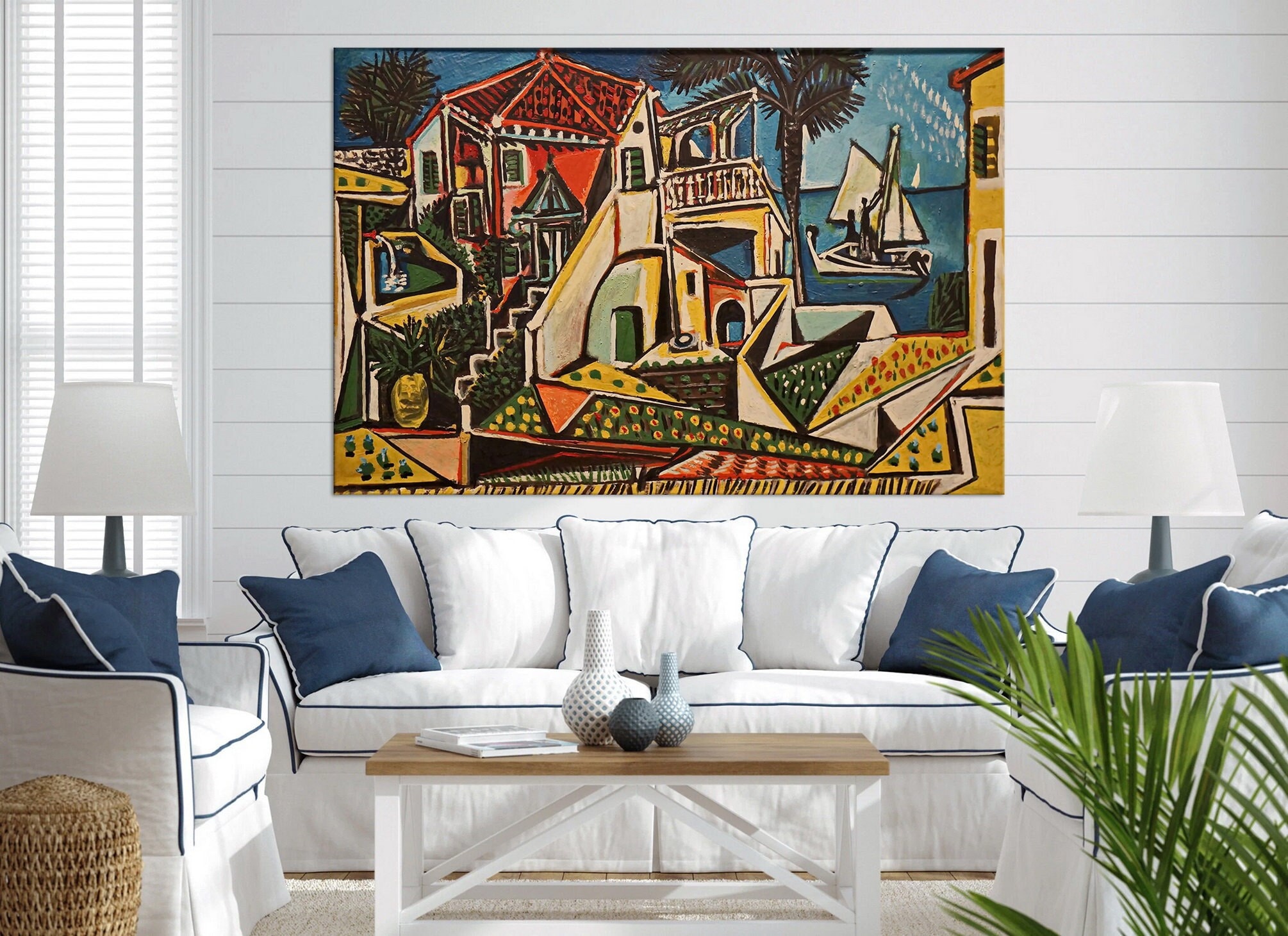 Picasso canvas wall art Mediterranean Landscape art Picasso painting canvas wall art canvas Mediterranean painting print Large canvas art