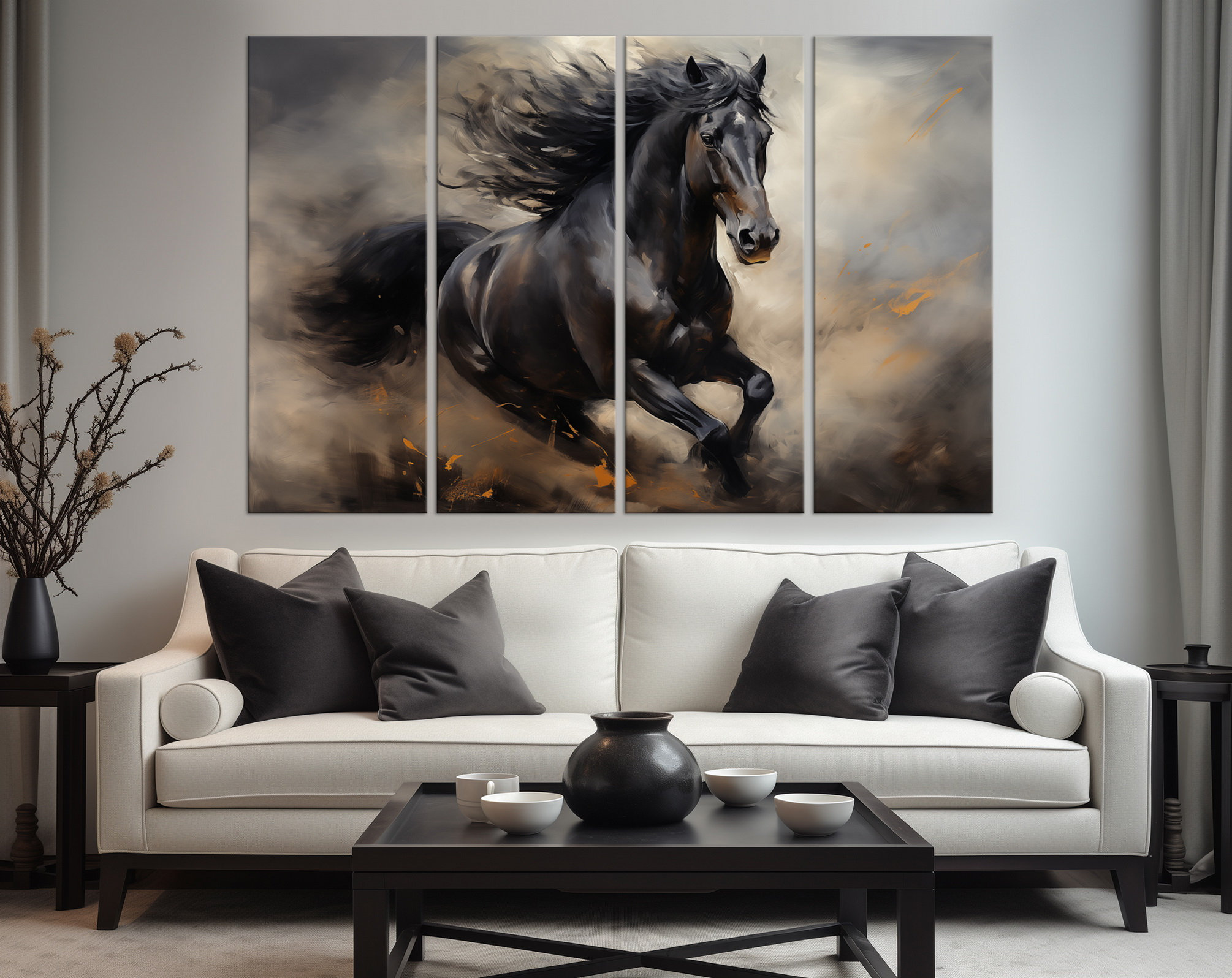Running Horse Canvas Wall Art Decor Horse Wall Art Print Modern Horse