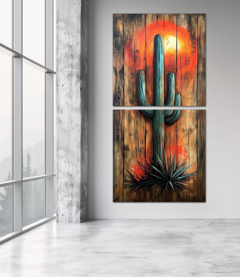 Saguaro Cactus Canvas Wall Art Western Decor Mexican Cacti Print - Etsy