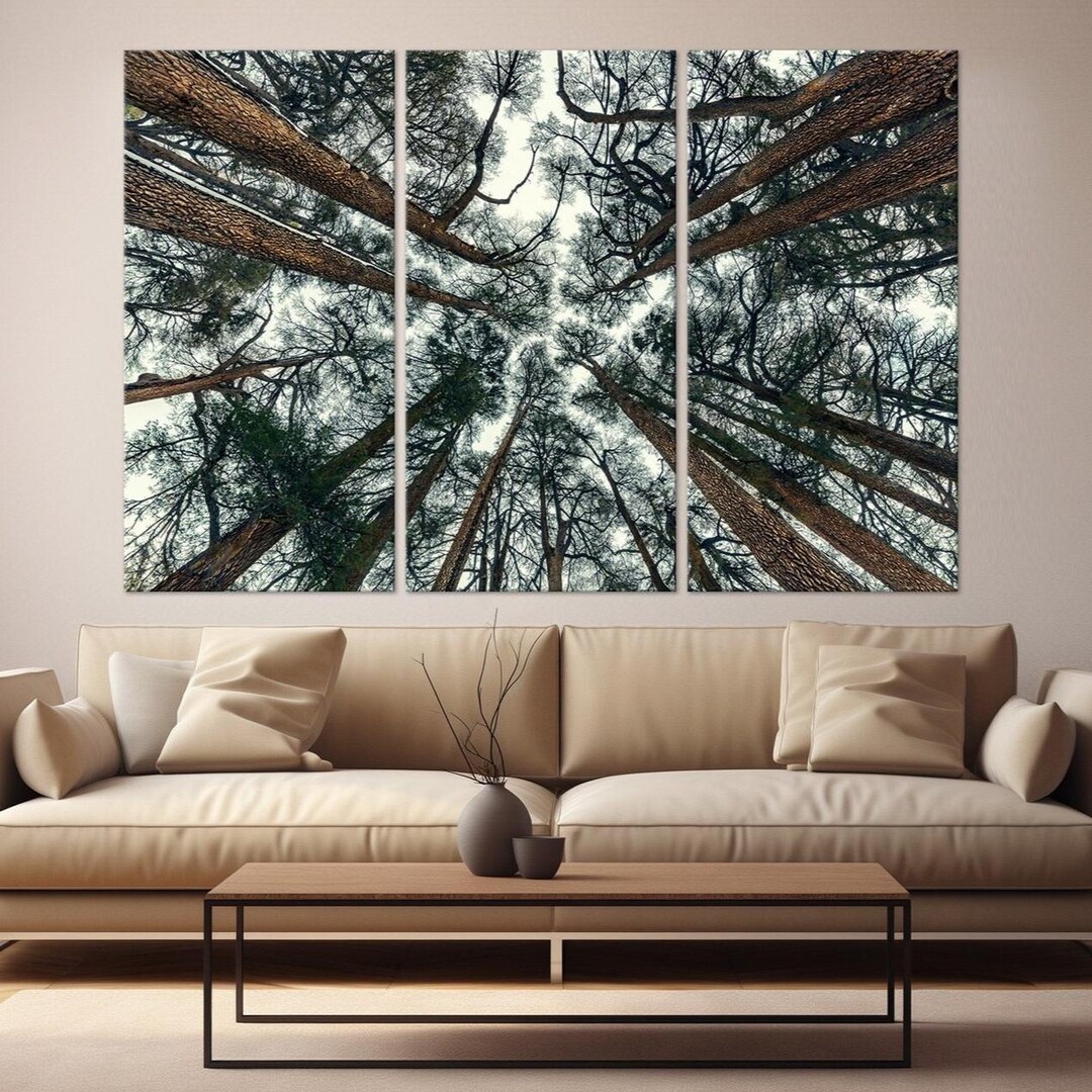 Pine Trees Canvas Wall Art Boho Decor Rustic Forest Print - Etsy