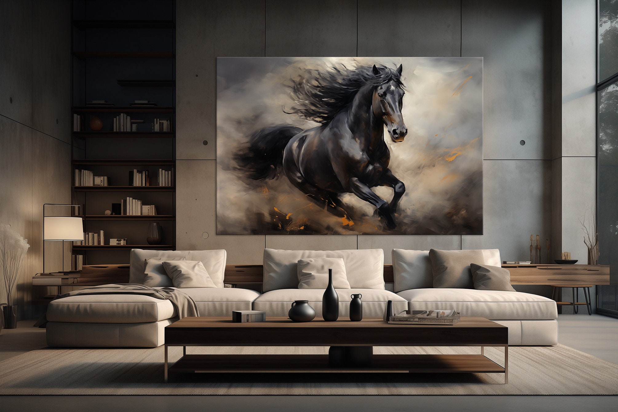 Running Horse Canvas Wall Art Decor Horse Wall Art Print Modern Horse ...