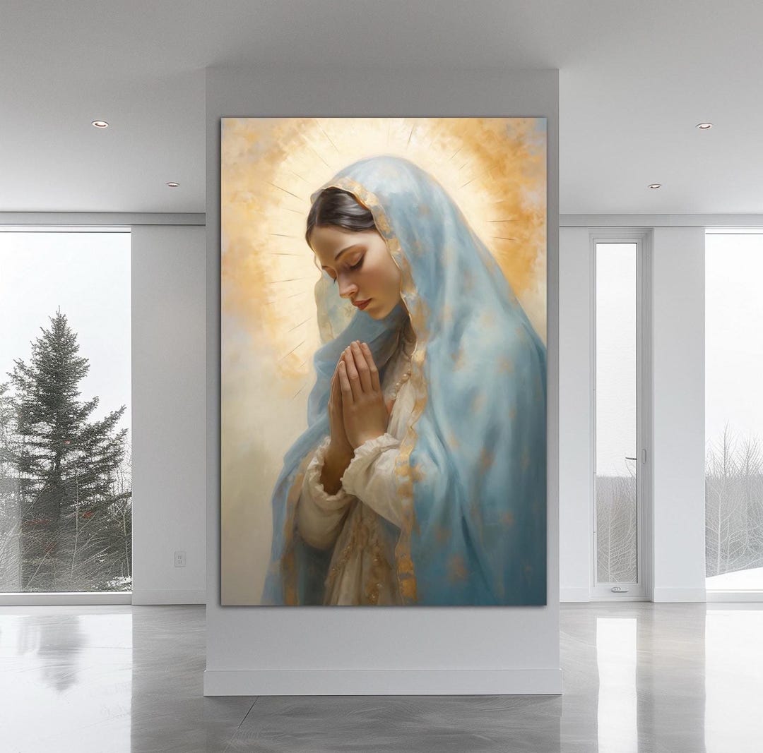 Virgin Mary Canvas Wall Art Religious Christian Wall Decor Our Lady of ...