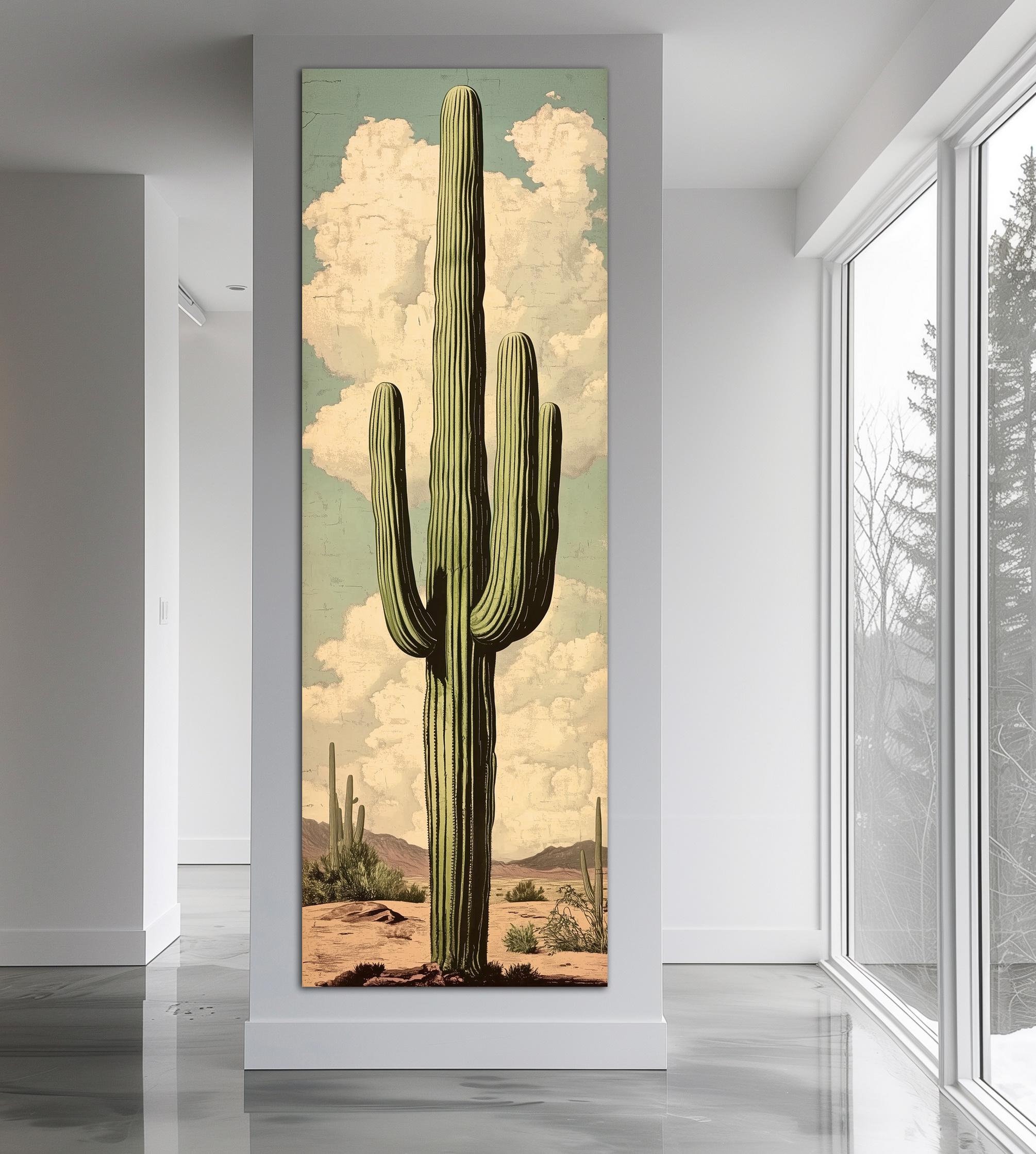 Saguaro Cactus Canvas Wall Art Southwestern Decor Arizona Cactus