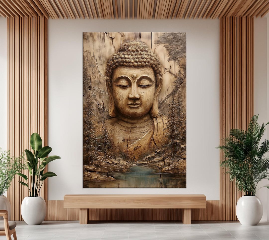 Zen Buddha Canvas Wall Art Indian Decor Meditation Yoga Print - Etsy