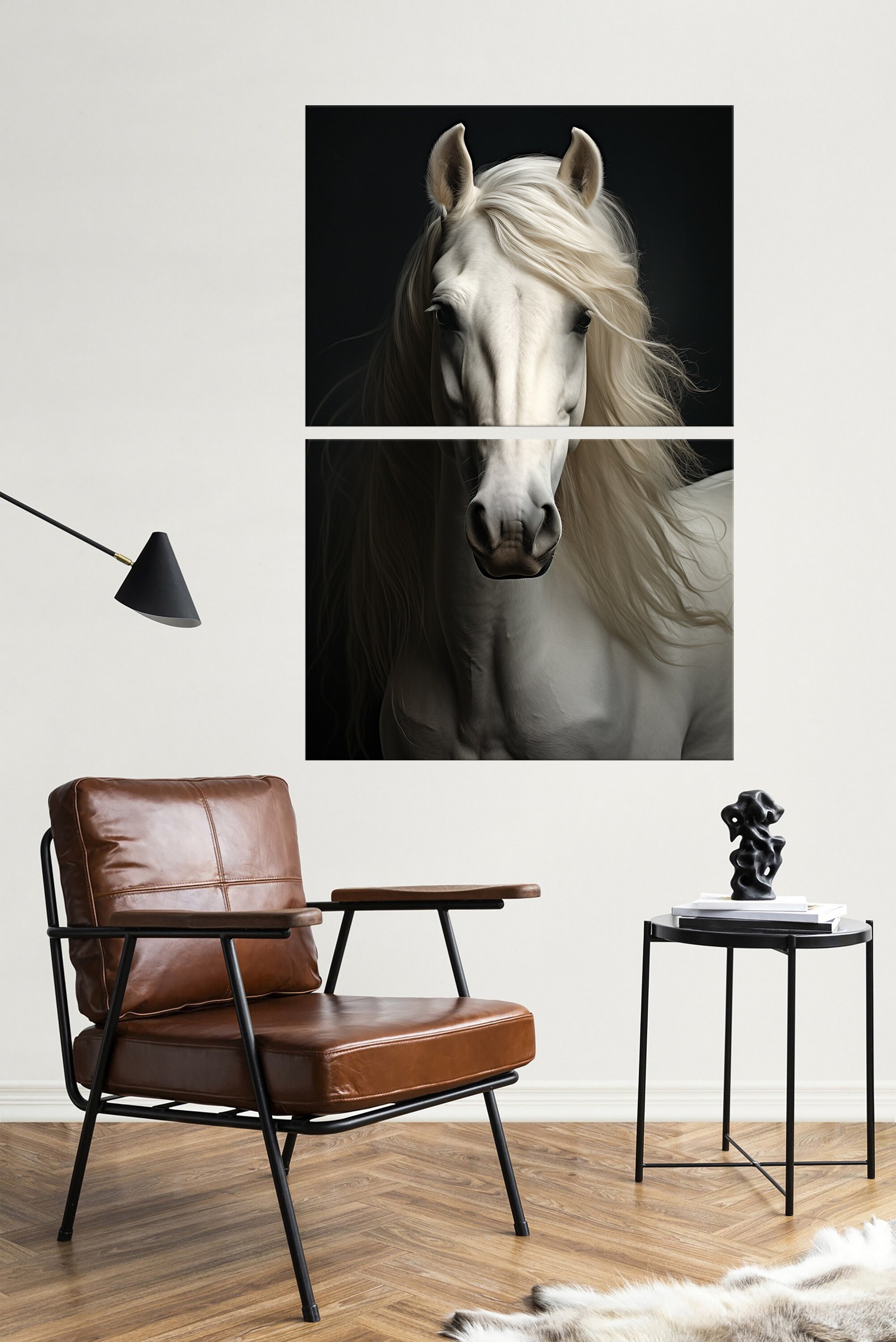 White Horse Canvas Wall Art Farmhouse Decor Horse Art Print Horse Gifts ...