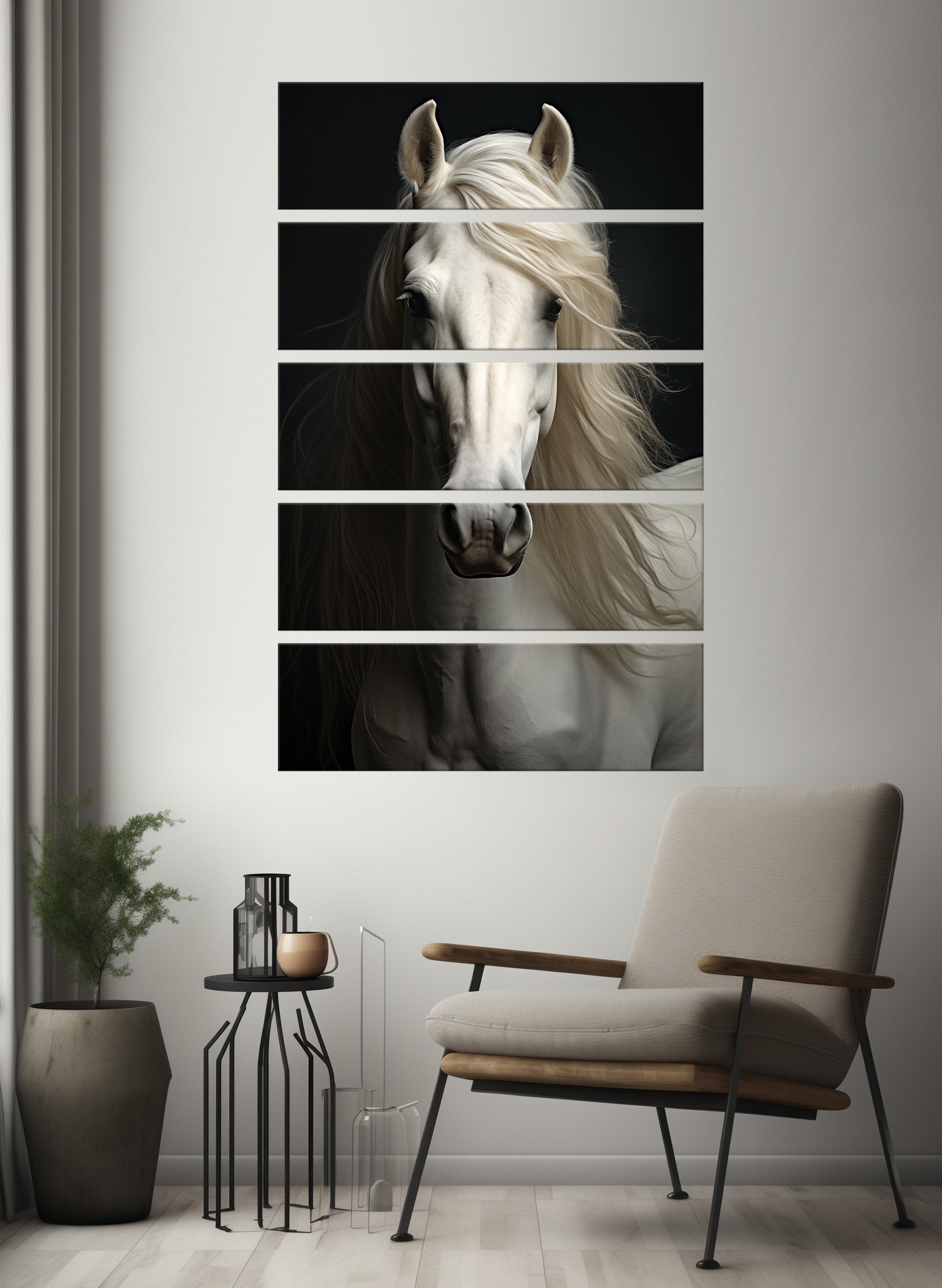 White Horse Canvas Wall Art Farmhouse Decor Horse Art Print Horse Gifts ...