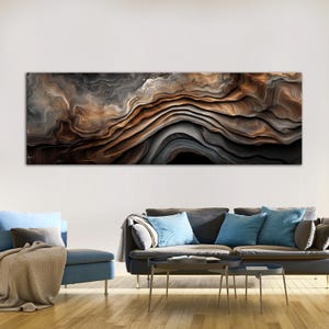 Rustic wood canvas wall art Contemporary wall decor Abstract print Boho large wall art Housewarming gift