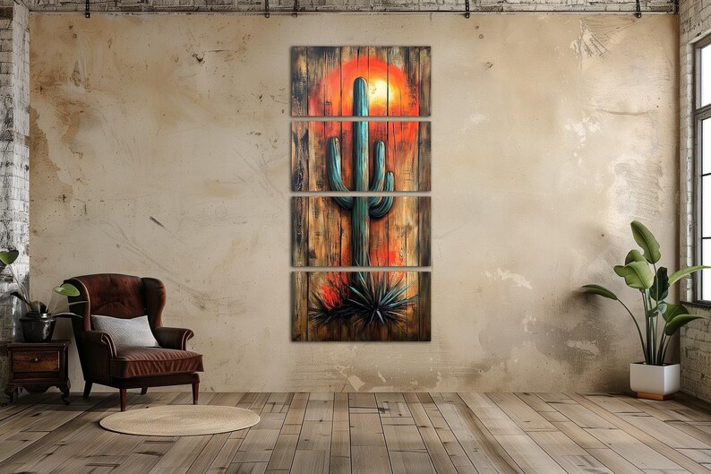 Saguaro Cactus Canvas Wall Art Western Decor Mexican Cacti Print - Etsy