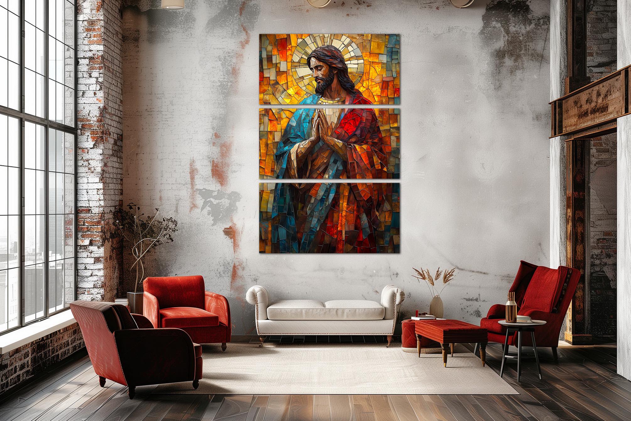 Jesus Christ Canvas Wall Art Christian Decor Catholic Colorful Print - Etsy