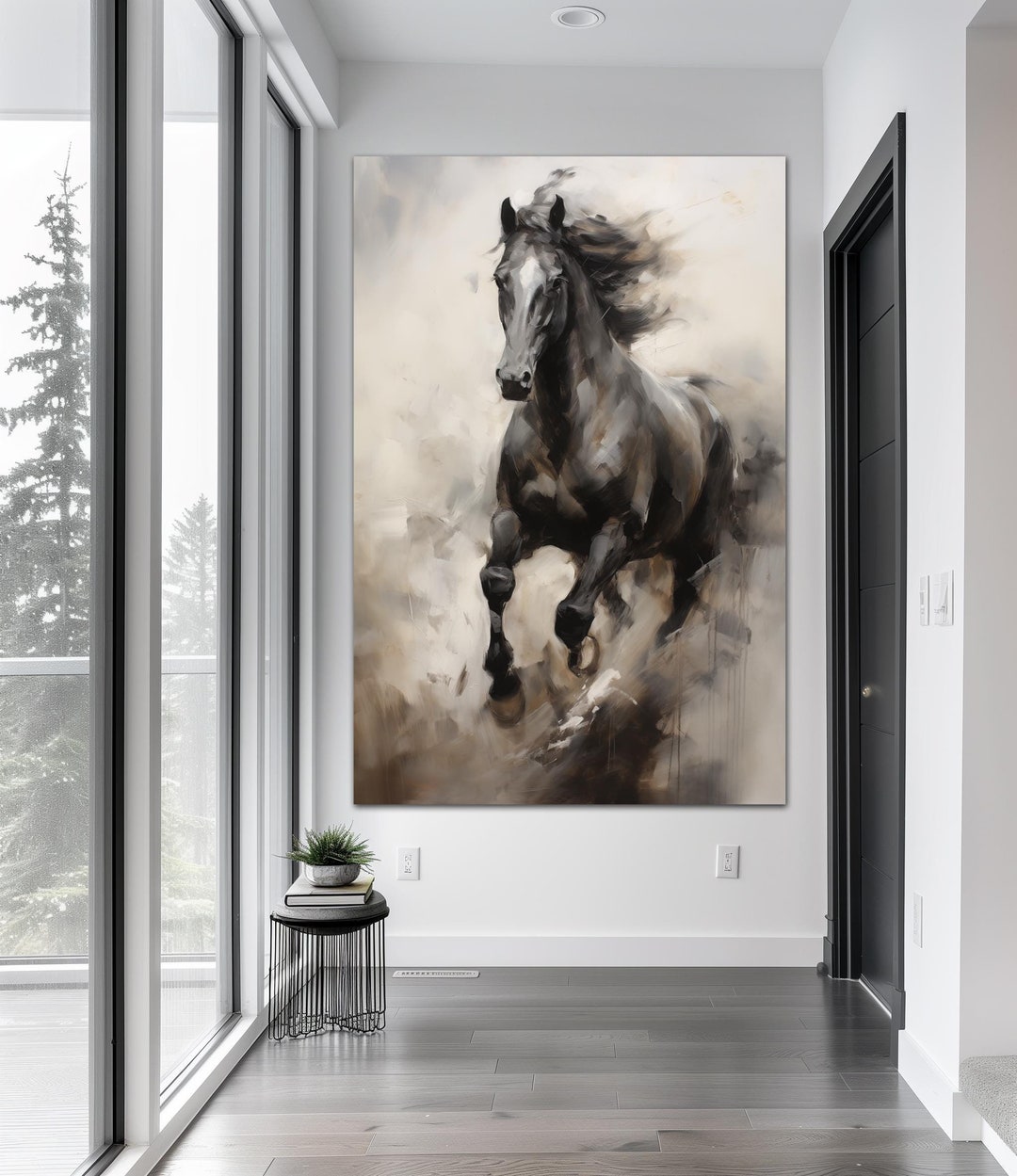 Running Horse Canvas Wall Art Cottagecore Decor Horse Art Print Modern ...