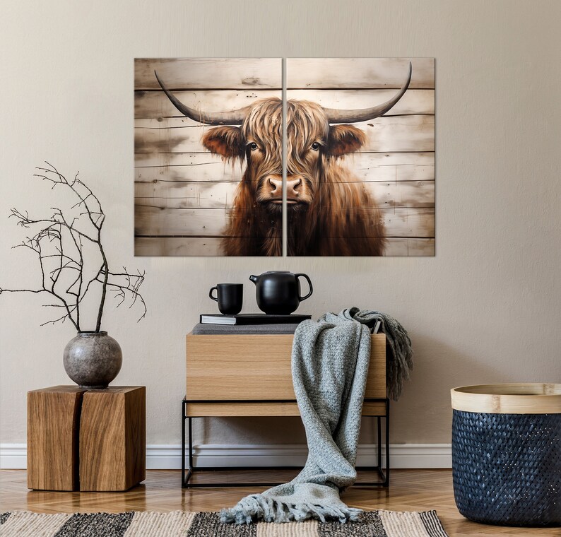 Highland Cow Canvas Wall Art Highland Cow Canvas Wall Art