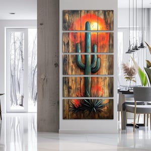 Saguaro Cactus Canvas Wall Art Western Decor Mexican Cacti Print - Etsy