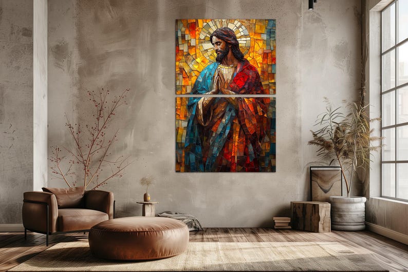 Jesus Christ Canvas Wall Art Christian Decor Catholic Colorful Print - Etsy