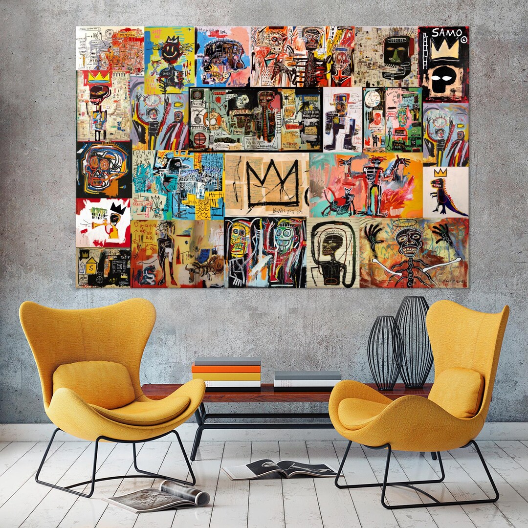 Collage Graffiti Canvas Wall Art Urban Contemporary Print trippy Decor ...