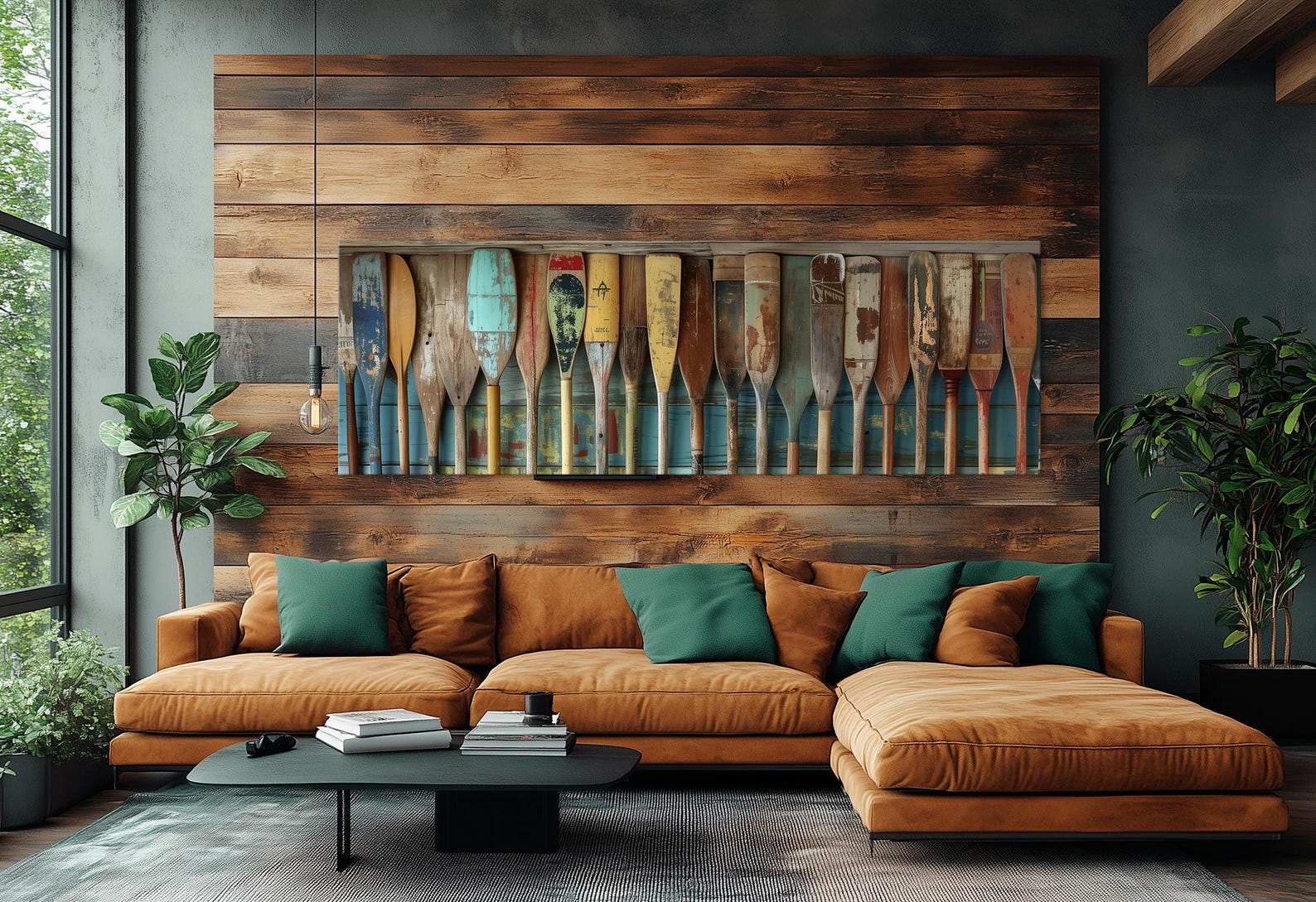 Rustic Canoe Paddle Canvas Wall Art Beach House Decor Boat Coastal ...