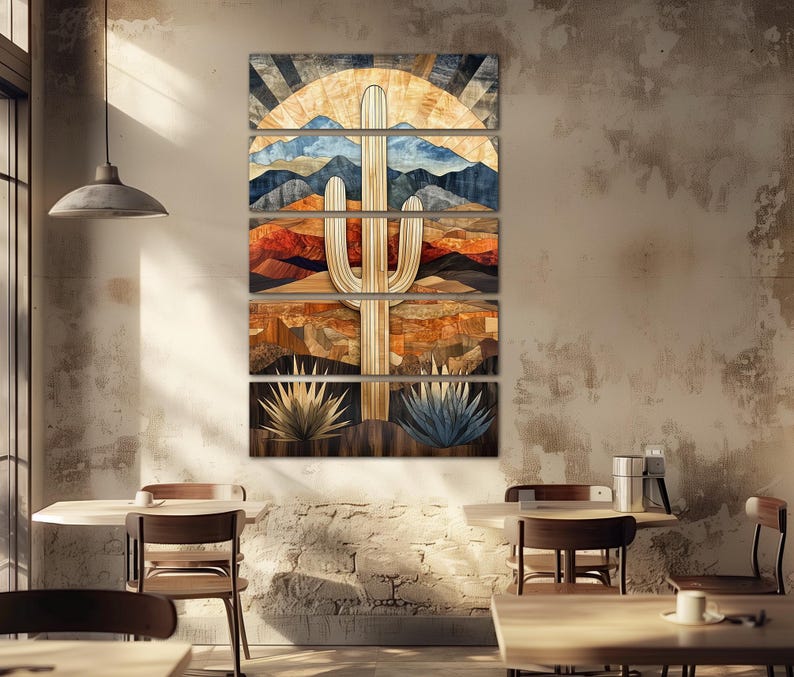 Desert Cactus Canvas Wall Art Western Decor Arizona Southwestern Print ...