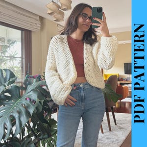 Easy Crochet Pattern Cardigan Beginner Friendly PDF File