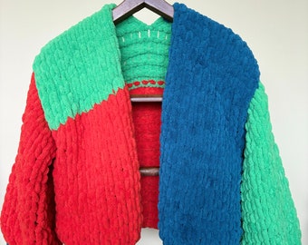 Chunky Cardigan , Colorful Outfit, Cozy and Warm