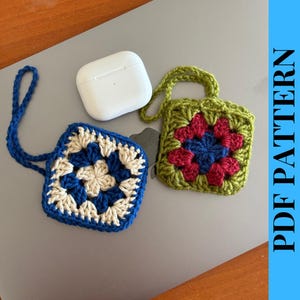 AirPods Case Crochet Pattern , Bag Charm , Small Pouch Instructions, Handmade Granny Square Case, Beginner Friendly Purse Pattern