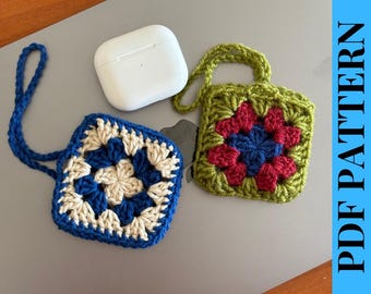 AirPods Case Crochet Pattern: Granny Square Pouch (PDF Pattern)