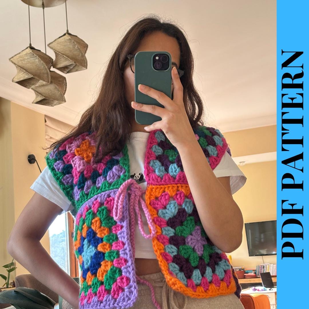 39 Granny Square Vest Crochet Patterns for Retro Layers, Boho Vests, and Handmade Gifts 14 Granny Square Crochet Vest