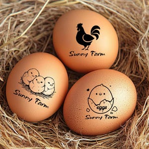 Sello de huevo en miniatura / Homesteading / Sello de granja / Marcado de huevos / Estampador de huevos / Sello de cartón de huevos / Sello de huevo lindo / Chica de granja / Granja familiar / PATO