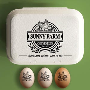 Egg Carton Stamp Custom Egg Carton, Chicken Coop Farmer Gift, Large Rubber Fresh Egg Stamp, Farm Name Home Backyard Farmer Stamp