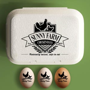 Chicken Carton Stamp For Gifting Eggs Custom Egg Cartons, Chicken Farm Stamp, Coop Accessory, Backyard Chicken Gift Large Rubber Fresh Eggs